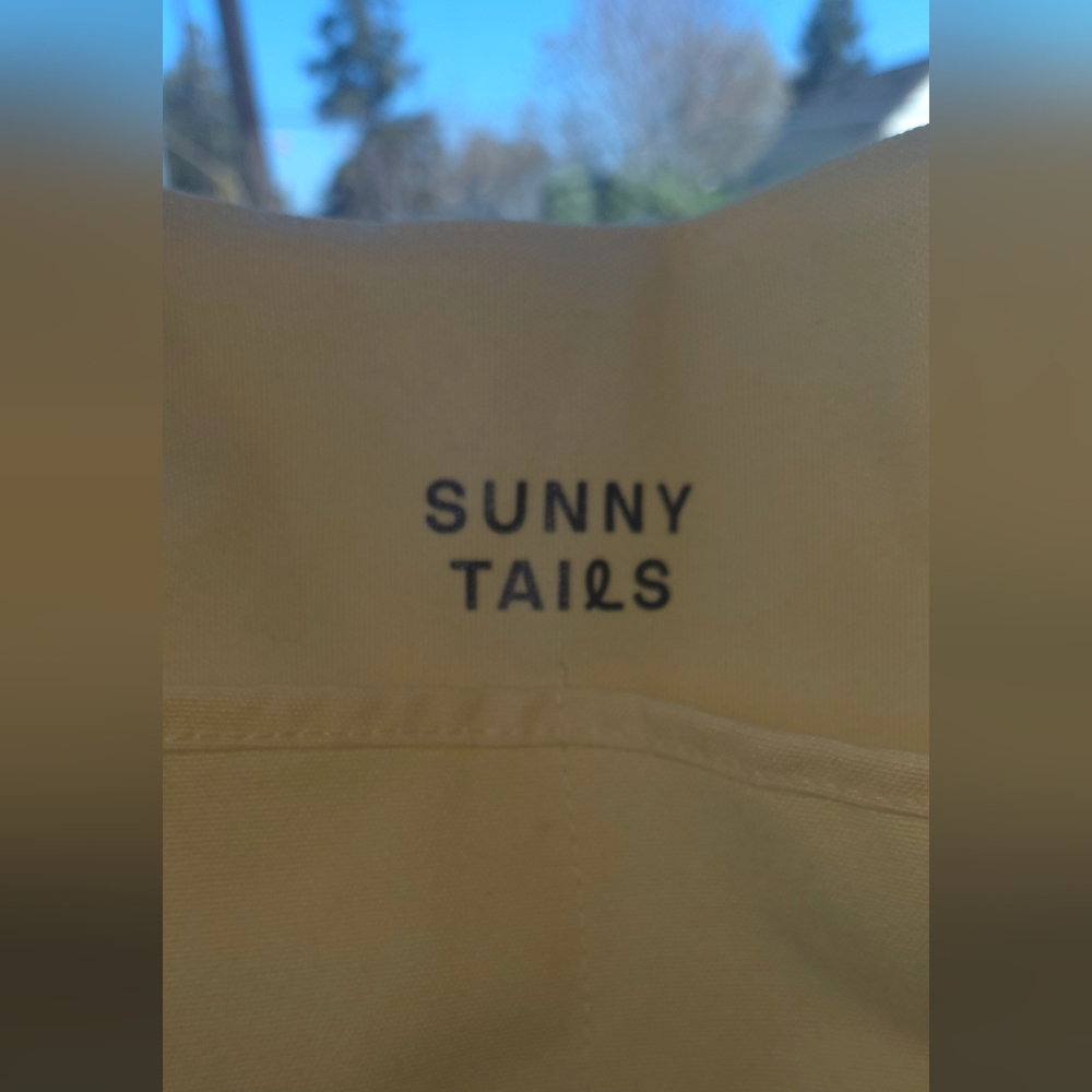 Sunny Tails Yellow Canvas Shoulder Tote - Picture 5 of 8